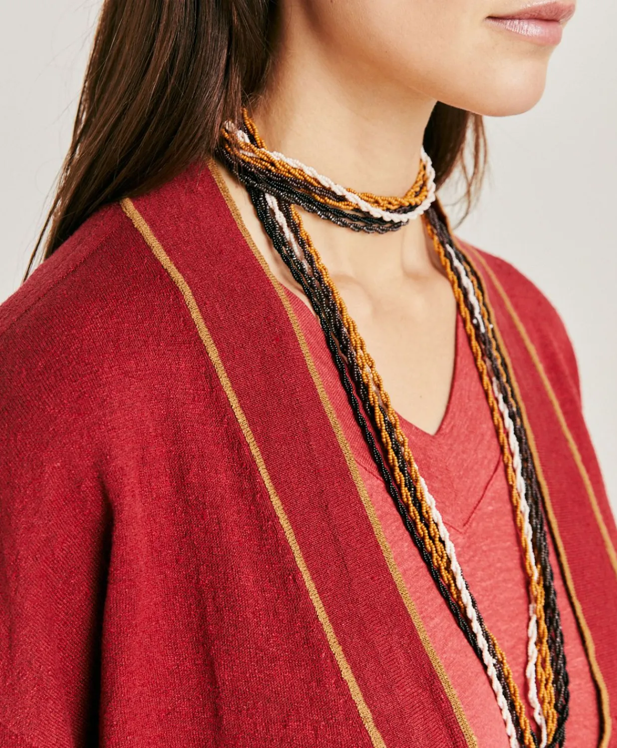 Clearance Cardigan En Lin Stretch Sandy - Bordeaux Femmes Tricots