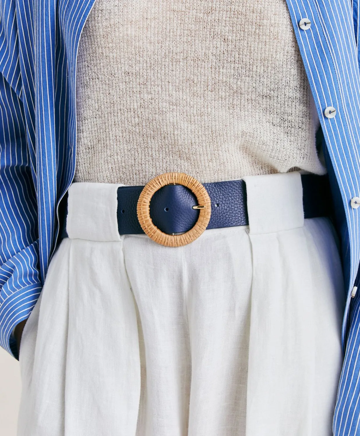 Clearance Ceinture En Cuir Adah - Bleu Femmes Ceintures