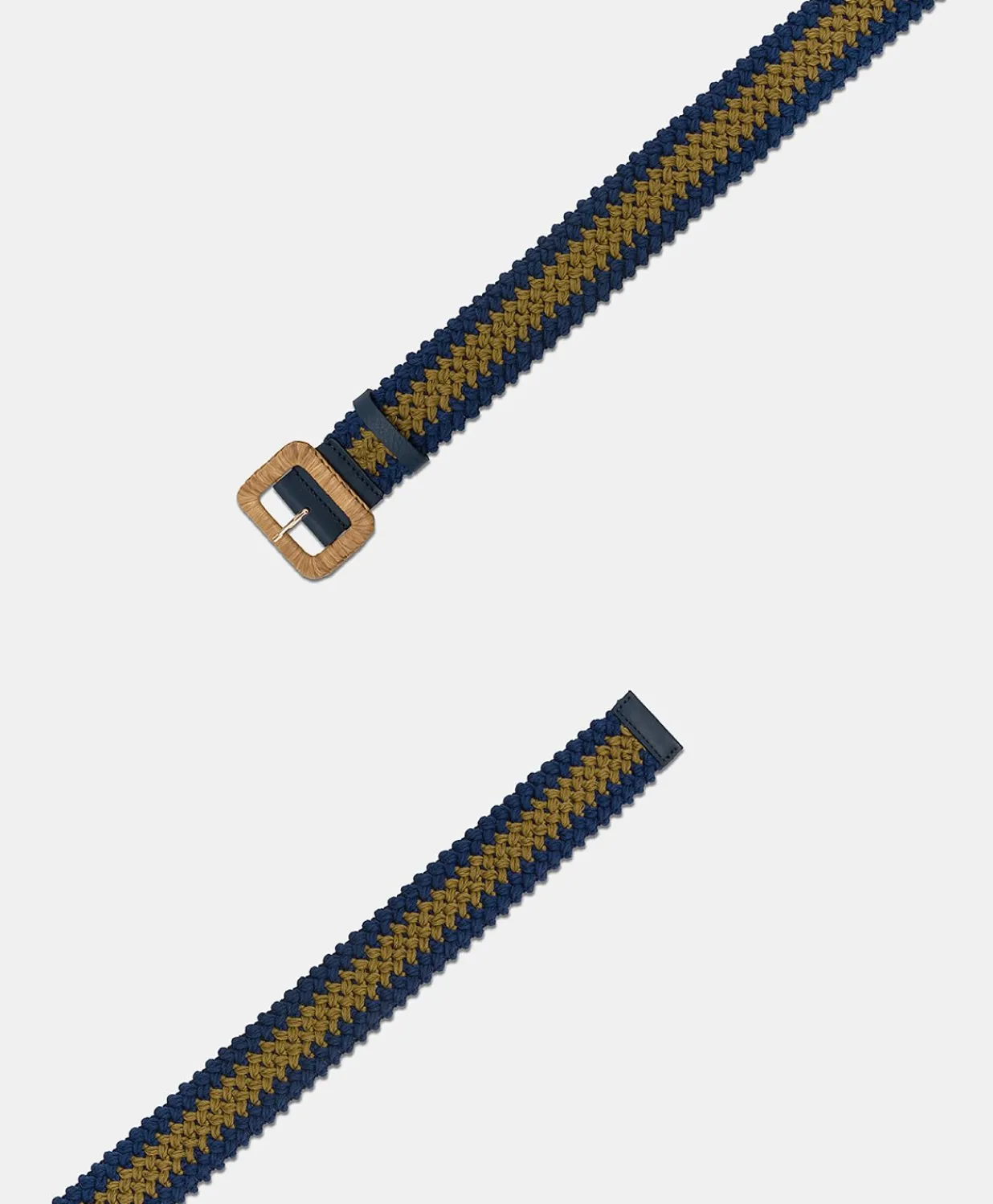 Outlet Ceinture Malika Avec Boucle En Raphia - Bleu/Olive Femmes Ceintures