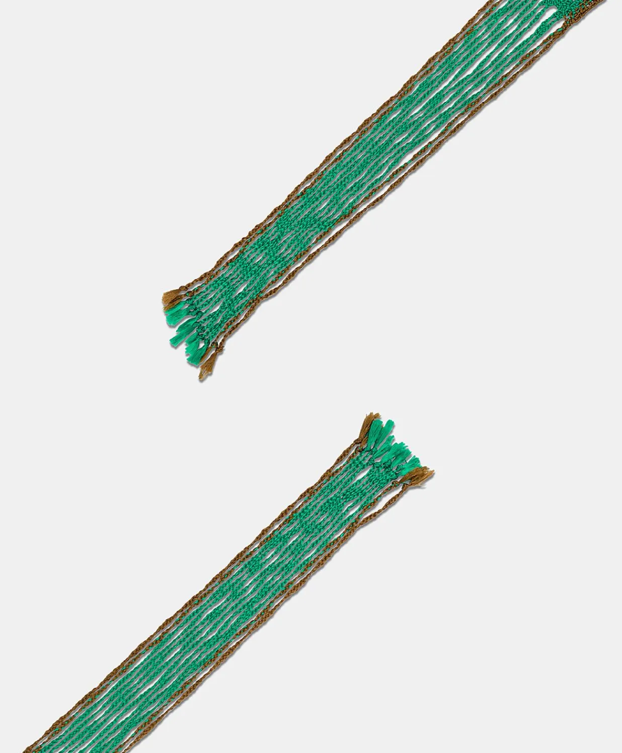 Ceinture Millor Avec Franges - Emeraude/Cigare Femmes Ceintures