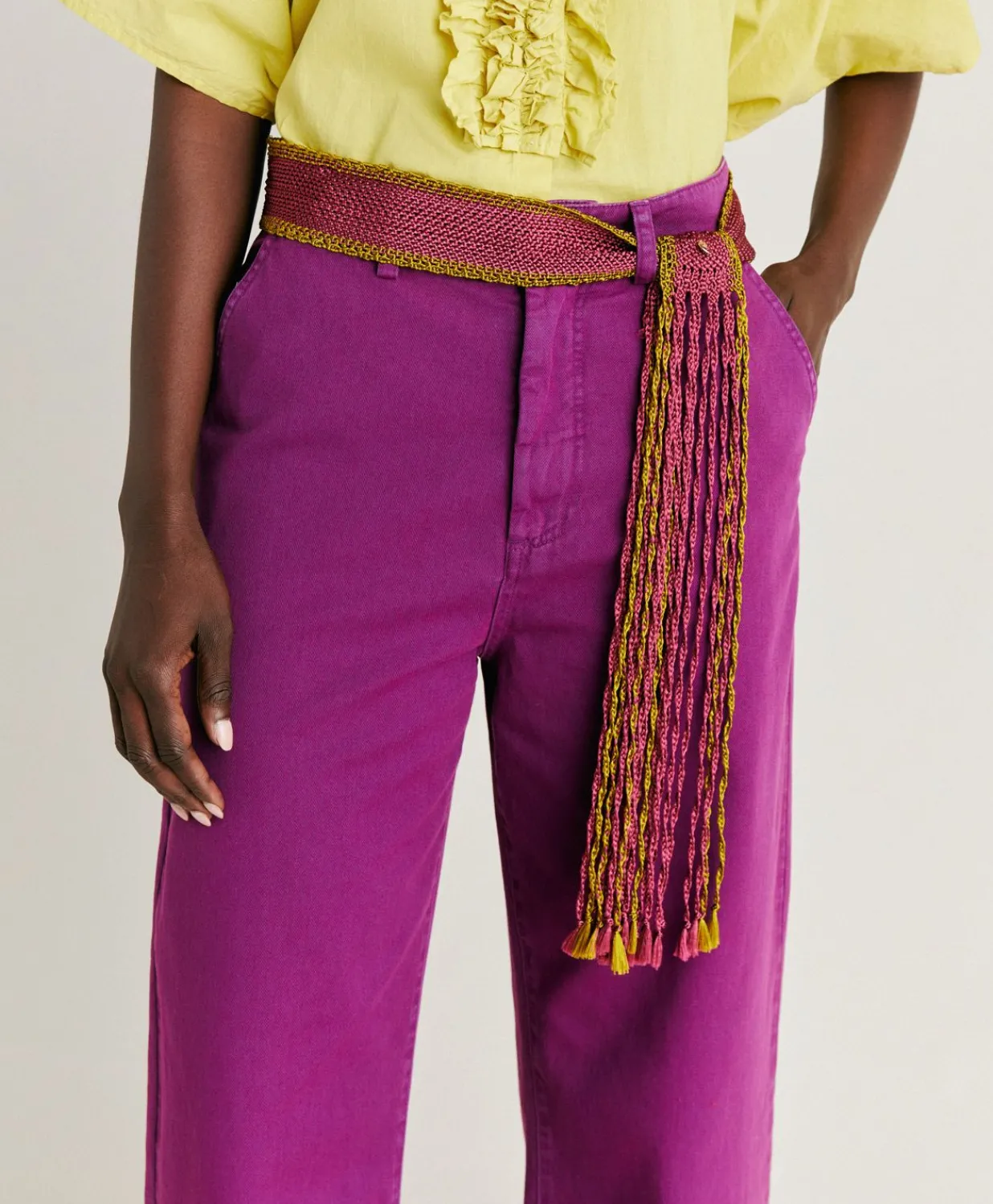 Online Ceinture Millor Avec Frange - Cyclamen/Lime Femmes Ceintures
