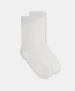 Online Chaussettes Sal Avec Logo Jacquard - Blanc Femmes Chaussettes