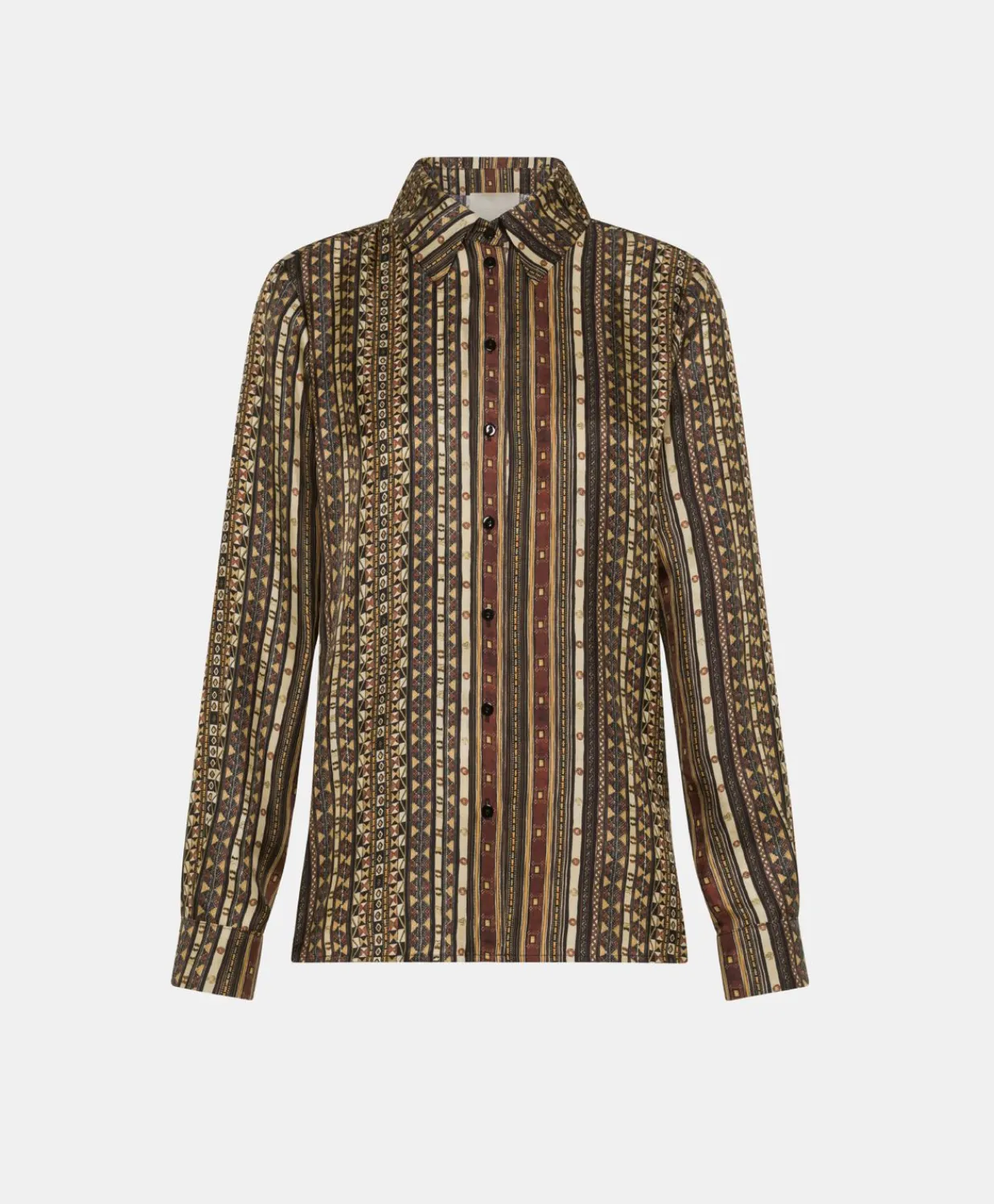 Discount Chemise Arles En Twill De Soie - Noir Multicolore Femmes Chemisiers Et Chemises