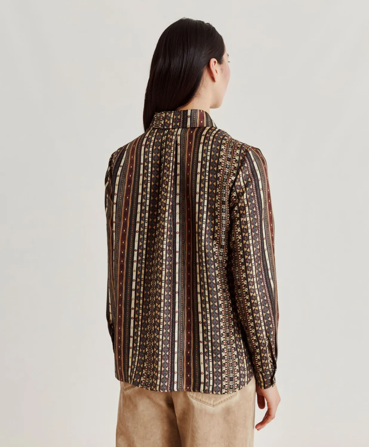 Discount Chemise Arles En Twill De Soie - Noir Multicolore Femmes Chemisiers Et Chemises