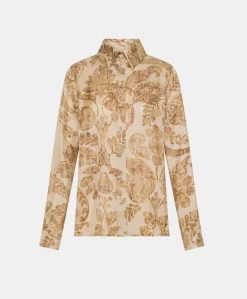 Online Chemise Arles En Twill De Soie - Poudre Multicolore Femmes Chemisiers Et Chemises
