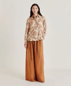 Online Chemise Arles En Twill De Soie - Poudre Multicolore Femmes Chemisiers Et Chemises
