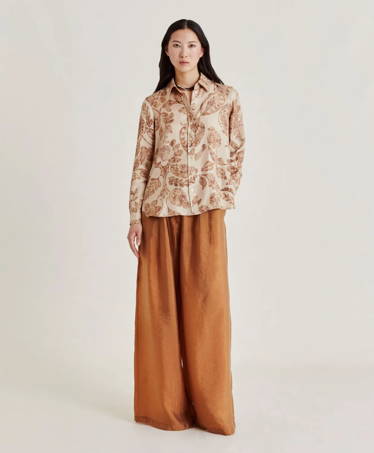 Online Chemise Arles En Twill De Soie - Poudre Multicolore Femmes Chemisiers Et Chemises