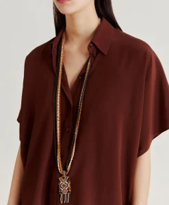 Sale Chemise Brooklyn En Acetate De Soie - Chocolat Femmes Chemisiers Et Chemises