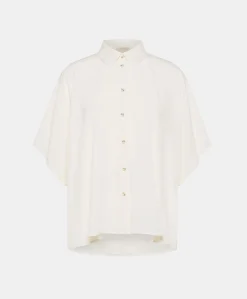 Discount Chemise Brooklyn En Acetate De Soie - Creme Femmes Chemisiers Et Chemises