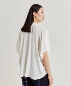 Discount Chemise Brooklyn En Acetate De Soie - Creme Femmes Chemisiers Et Chemises