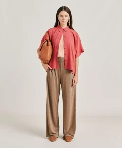 Sale Chemise Brooklyn En Acetate De Soie - Amarante Femmes Chemisiers Et Chemises