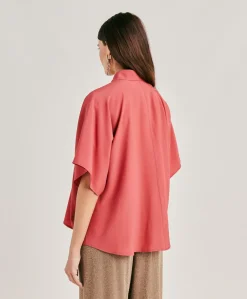 Sale Chemise Brooklyn En Acetate De Soie - Amarante Femmes Chemisiers Et Chemises