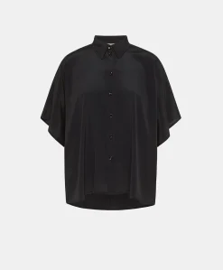 Online Chemise Brooklyn En Acetate De Soie - Noir Femmes Chemisiers Et Chemises