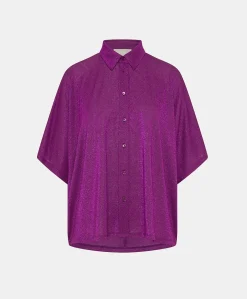 Chemise Brooklyn En Jersey Lurex - Cyclamen Femmes Chemisiers Et Chemises