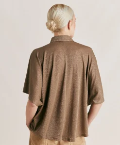 Chemise Brooklyn En Jersey Lurex - Boue Femmes Chemisiers Et Chemises