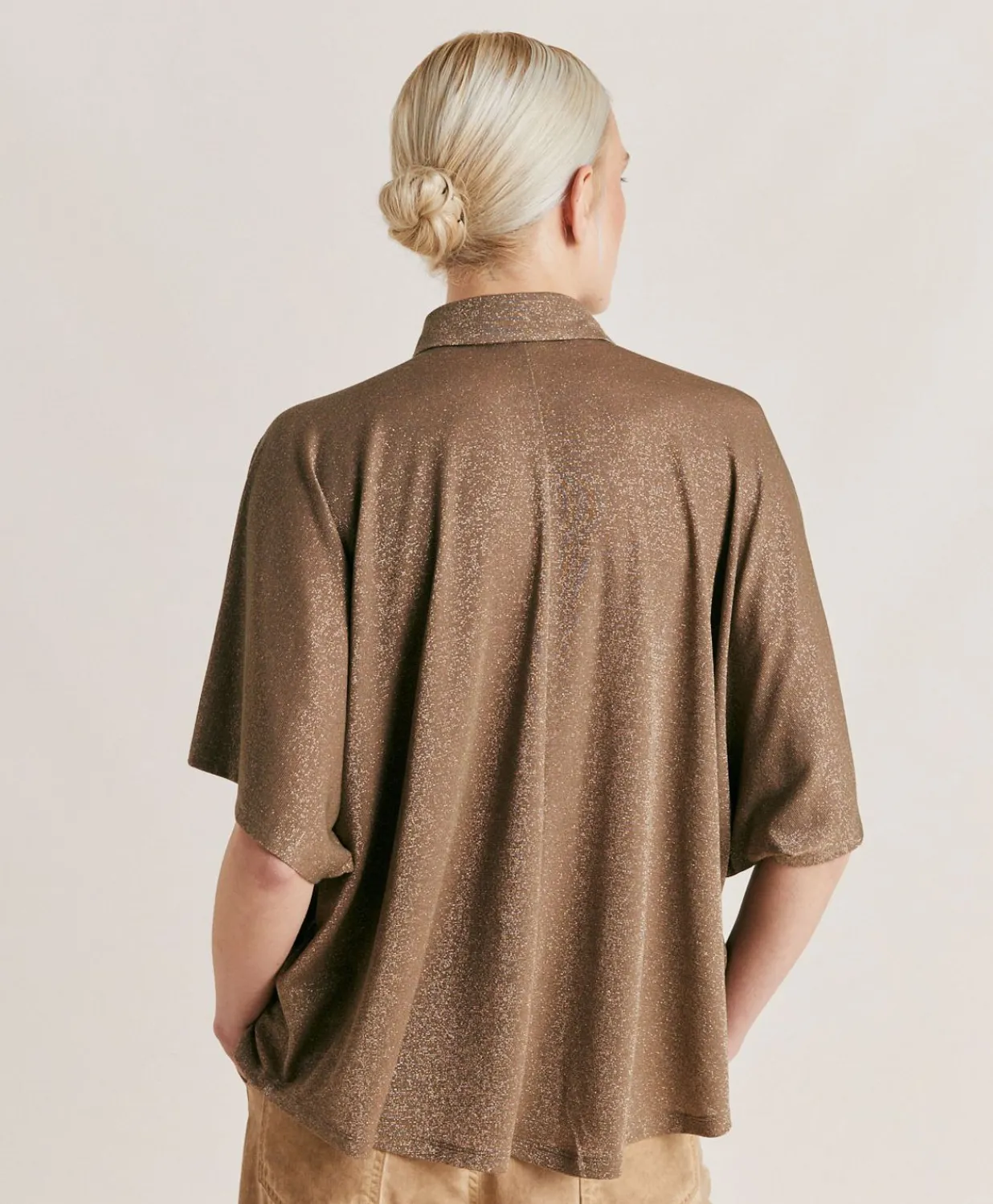 Chemise Brooklyn En Jersey Lurex - Boue Femmes Chemisiers Et Chemises