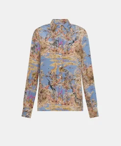 New Chemise Crepe De Chine - Multicolore Ceruleen Femmes Chemisiers Et Chemises