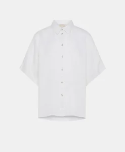 Hot Chemise En Lin Elafonissi - Blanc Optique Femmes Chemisiers Et Chemises