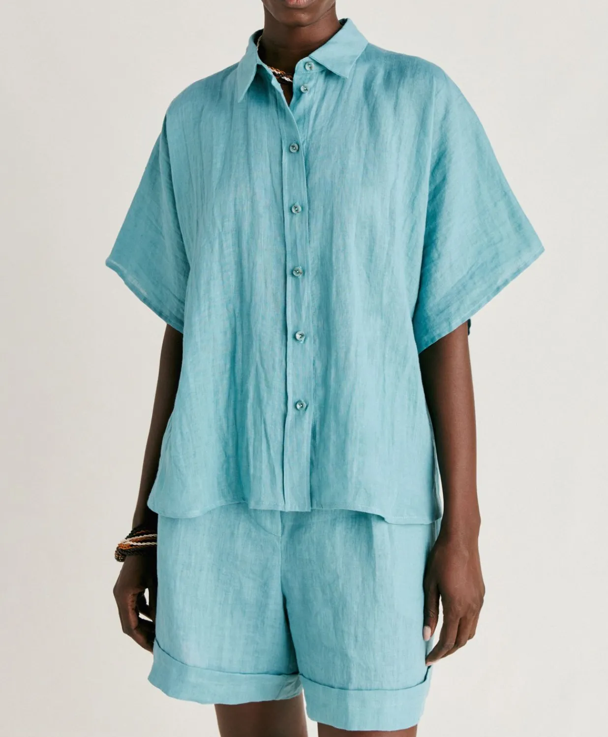 Discount Chemise En Lin Elafonissi - Ceruleen Femmes Chemisiers Et Chemises