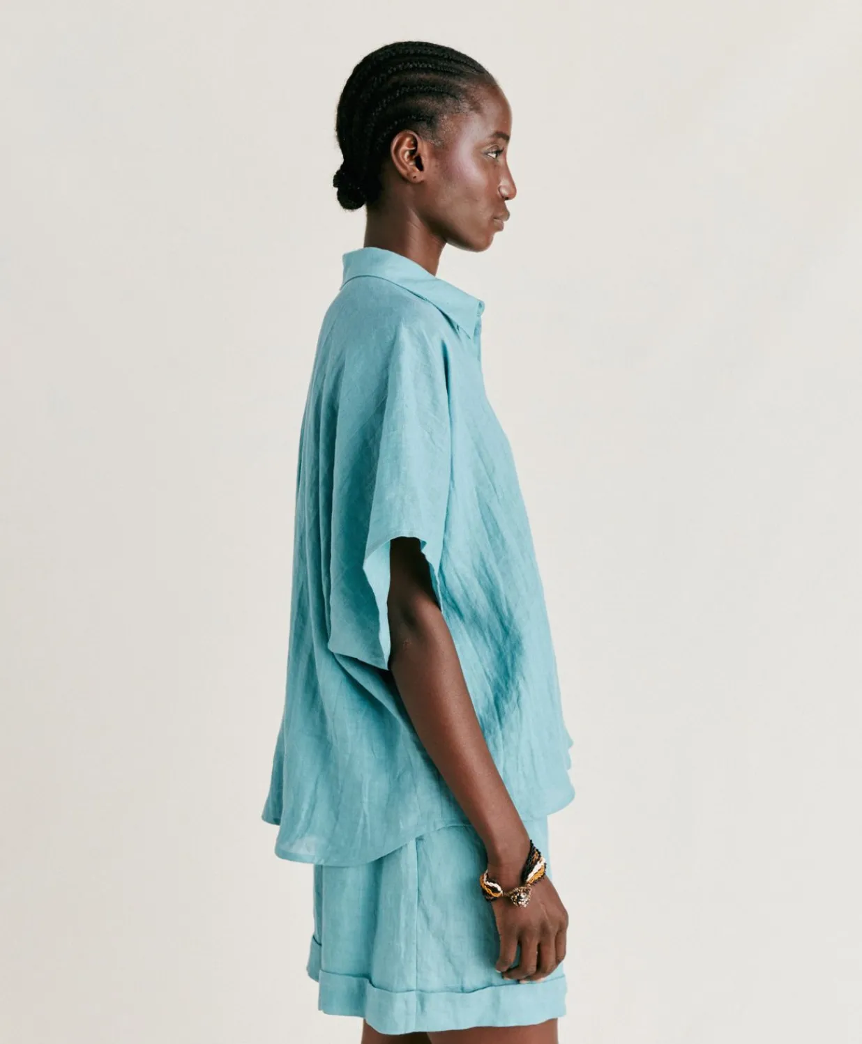 Discount Chemise En Lin Elafonissi - Ceruleen Femmes Chemisiers Et Chemises