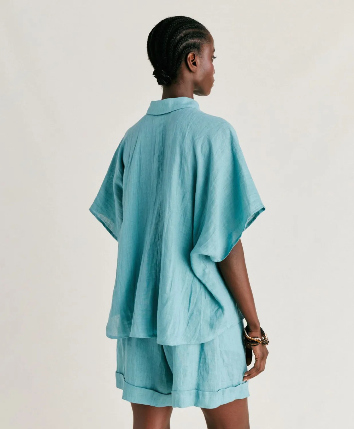 Discount Chemise En Lin Elafonissi - Ceruleen Femmes Chemisiers Et Chemises