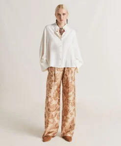 Chemise En Soie Et Acetate Franklin - Creme Femmes Costumes Et Costumes