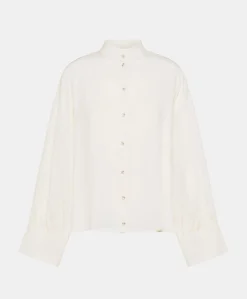 Chemise En Soie Et Acetate Franklin - Creme Femmes Costumes Et Costumes
