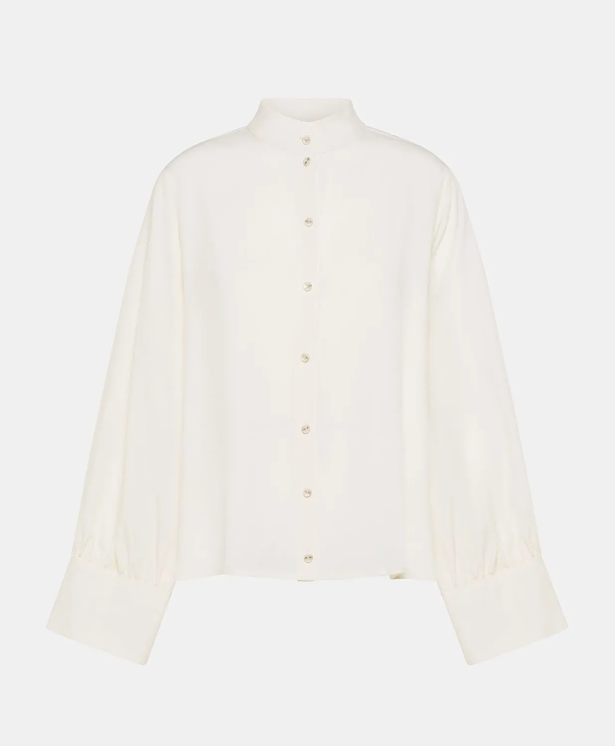 Chemise En Soie Et Acetate Franklin - Creme Femmes Costumes Et Costumes