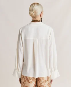 Chemise En Soie Et Acetate Franklin - Creme Femmes Costumes Et Costumes