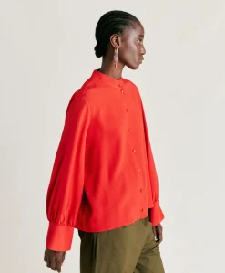Online Chemise Franklin En Acetate De Soie - Azalee Femmes Chemisiers Et Chemises