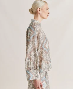 Chemise Franklin En Soie Haboutai - Creme/Poussiereux Femmes Chemisiers Et Chemises