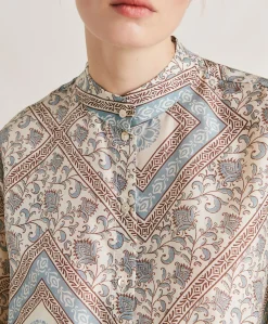 Chemise Franklin En Soie Haboutai - Creme/Poussiereux Femmes Chemisiers Et Chemises