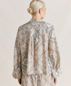 Chemise Franklin En Soie Haboutai - Creme/Poussiereux Femmes Chemisiers Et Chemises