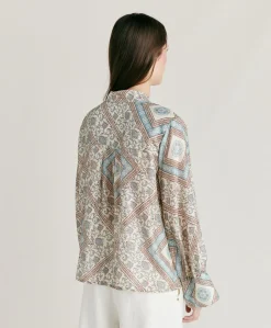 Chemise Franklin En Soie Haboutai - Creme/Poussiereux Femmes Chemisiers Et Chemises