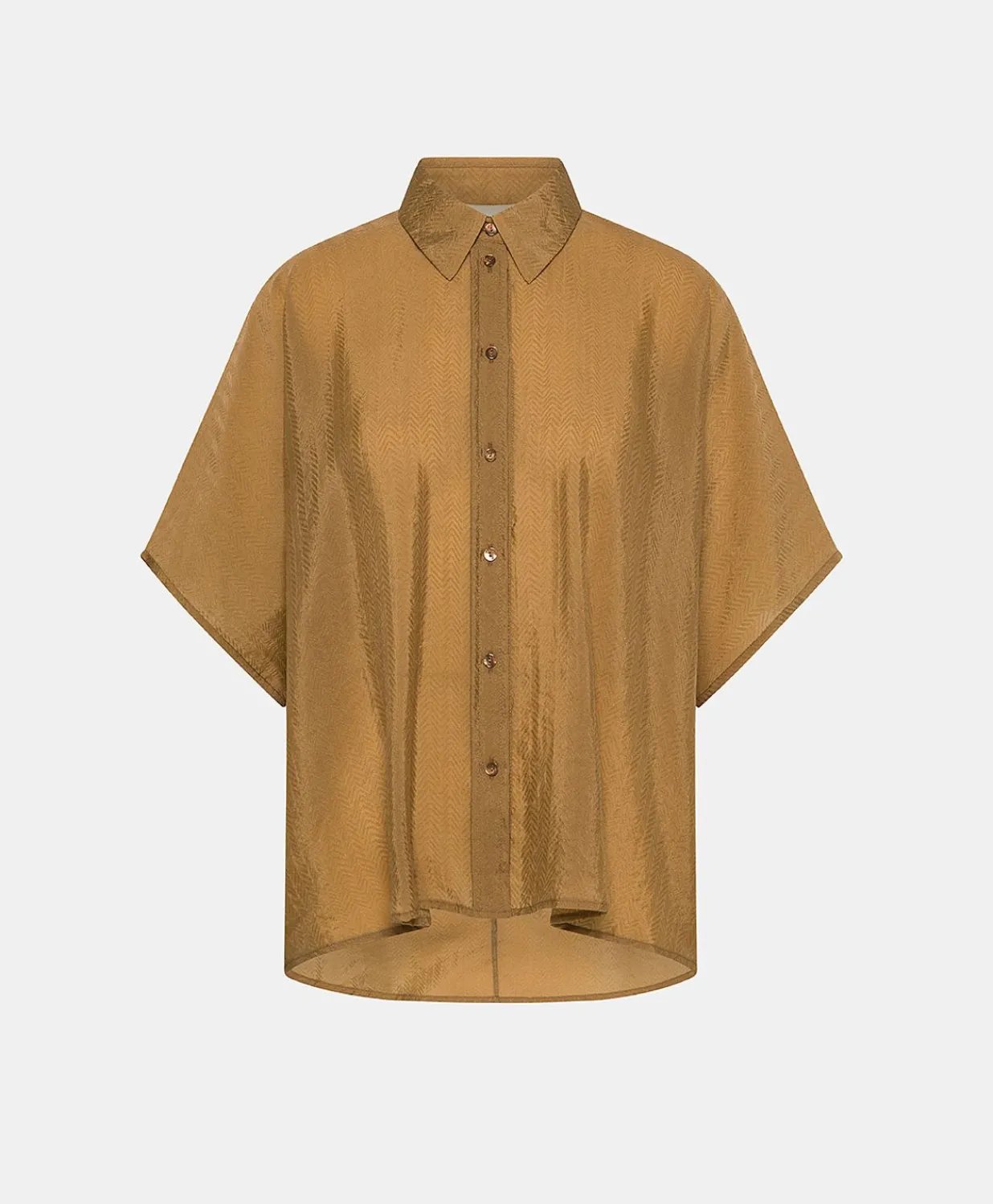 Online Chemise Jacquard Brooklyn Cupro - Reglisse Femmes Chemisiers Et Chemises