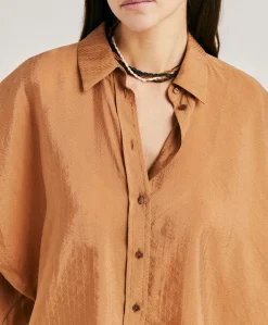 Online Chemise Jacquard Brooklyn Cupro - Reglisse Femmes Chemisiers Et Chemises