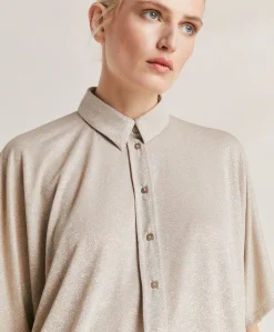 Hot Chemise Jersey Lurex Brooklyn - Sable Femmes Chemisiers Et Chemises