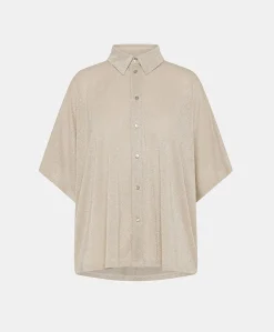 Hot Chemise Jersey Lurex Brooklyn - Sable Femmes Chemisiers Et Chemises
