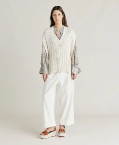 Best Chemise Maille Mixte Arene - Creme Femmes Tricots