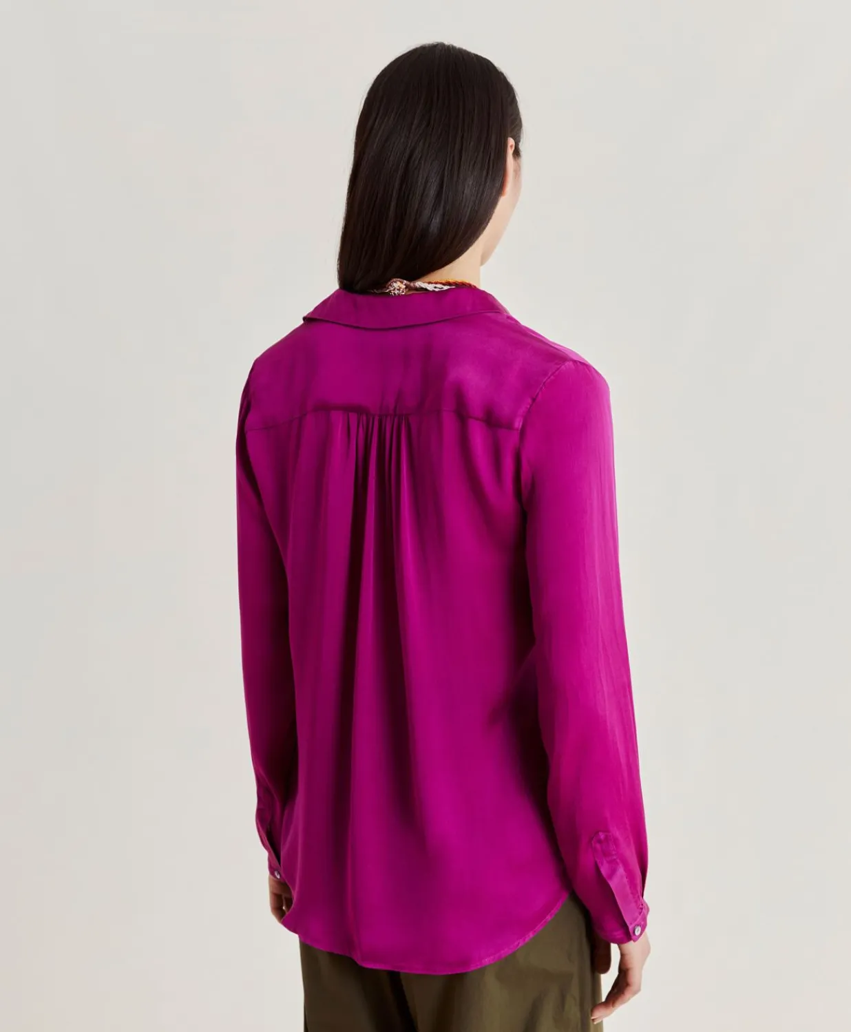 Chemise Meudon En Soie Unie - Cyclamen Femmes Chemisiers Et Chemises
