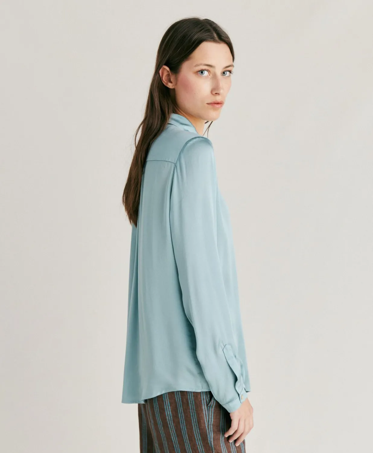 Clearance Chemise Meudon Unie En Soie - Ceruleen Femmes Costumes Et Costumes