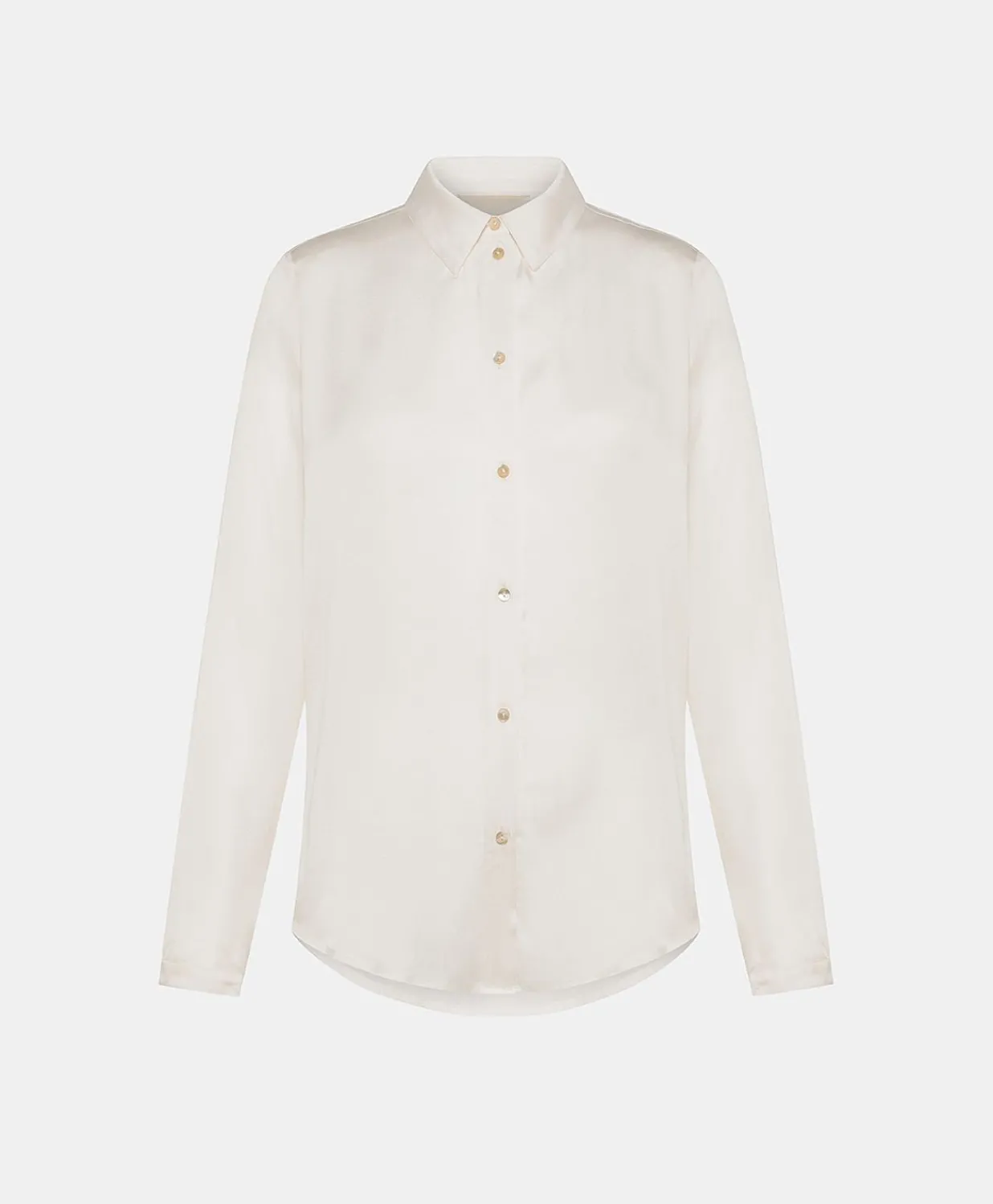 Online Chemise Meudon Unie En Soie - Creme Femmes Chemisiers Et Chemises