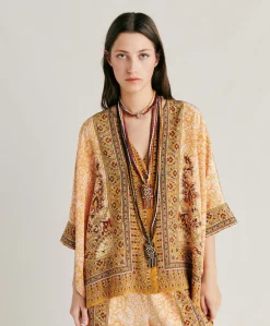 Chemise Ray Crepe De Chine - Brule/Multicolore Femmes Chemisiers Et Chemises