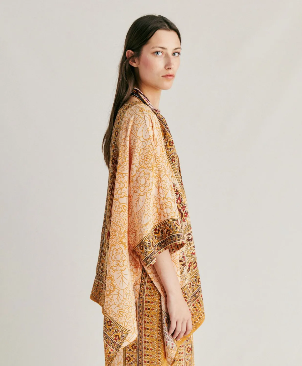 Chemise Ray Crepe De Chine - Brule/Multicolore Femmes Chemisiers Et Chemises