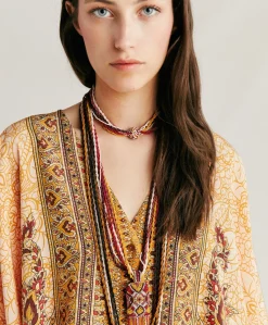 Sale Collier Vidrier Avec Perles - Brule/Multicolore Femmes Bijoux
