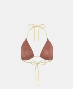 Discount Costume De Marine Triangle En Jersey Lurex - Terre Cuite/Acide Femmes Maillots De Bain