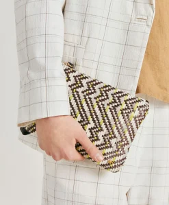 Sale Fragua Pochette Avec Tissage - Marron / Multicolore Femmes Sacs Et Pochettes