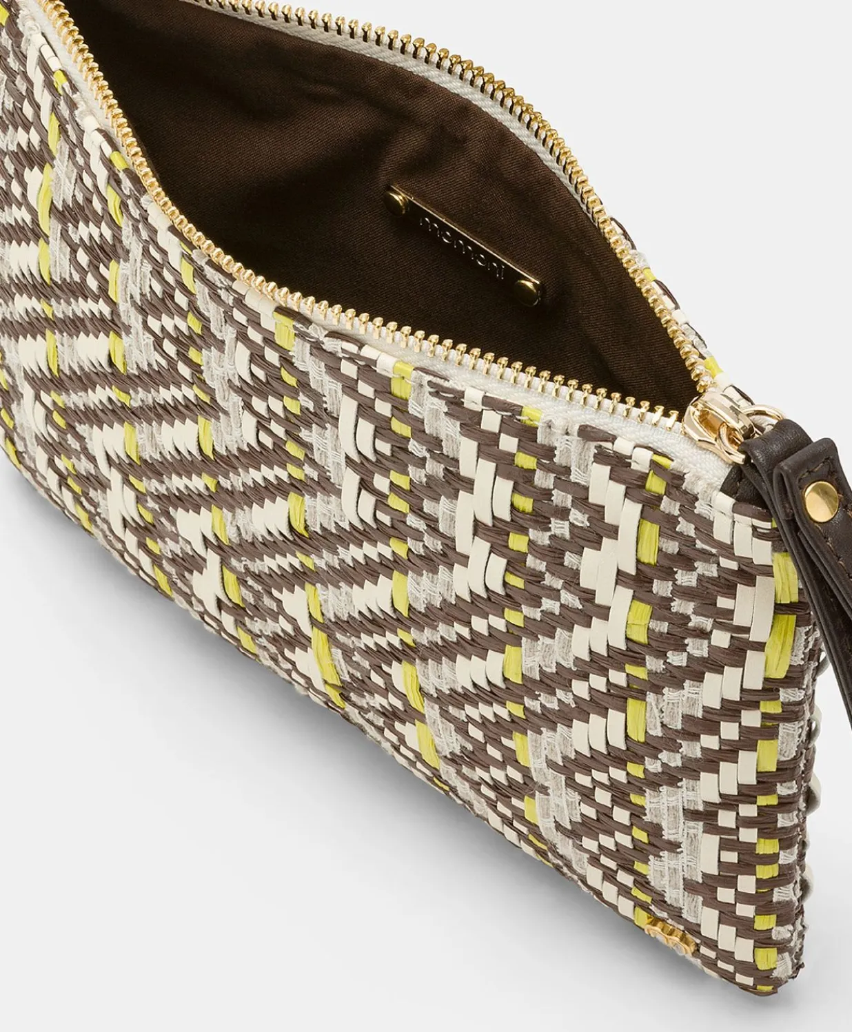 Sale Fragua Pochette Avec Tissage - Marron / Multicolore Femmes Sacs Et Pochettes