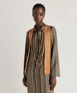 Outlet Gilet Adrien A Paillettes - Bronze Femmes Tricots