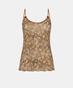 Outlet Haut En Nylon Imprime Airelle - Armee Multicolore Femmes Bodys Et SurVêtements